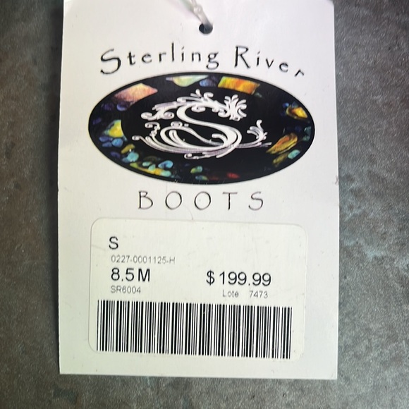 Sterling River White and Red Leather Western Star Studded Boots Size 8.5 - Picture 9 of 9